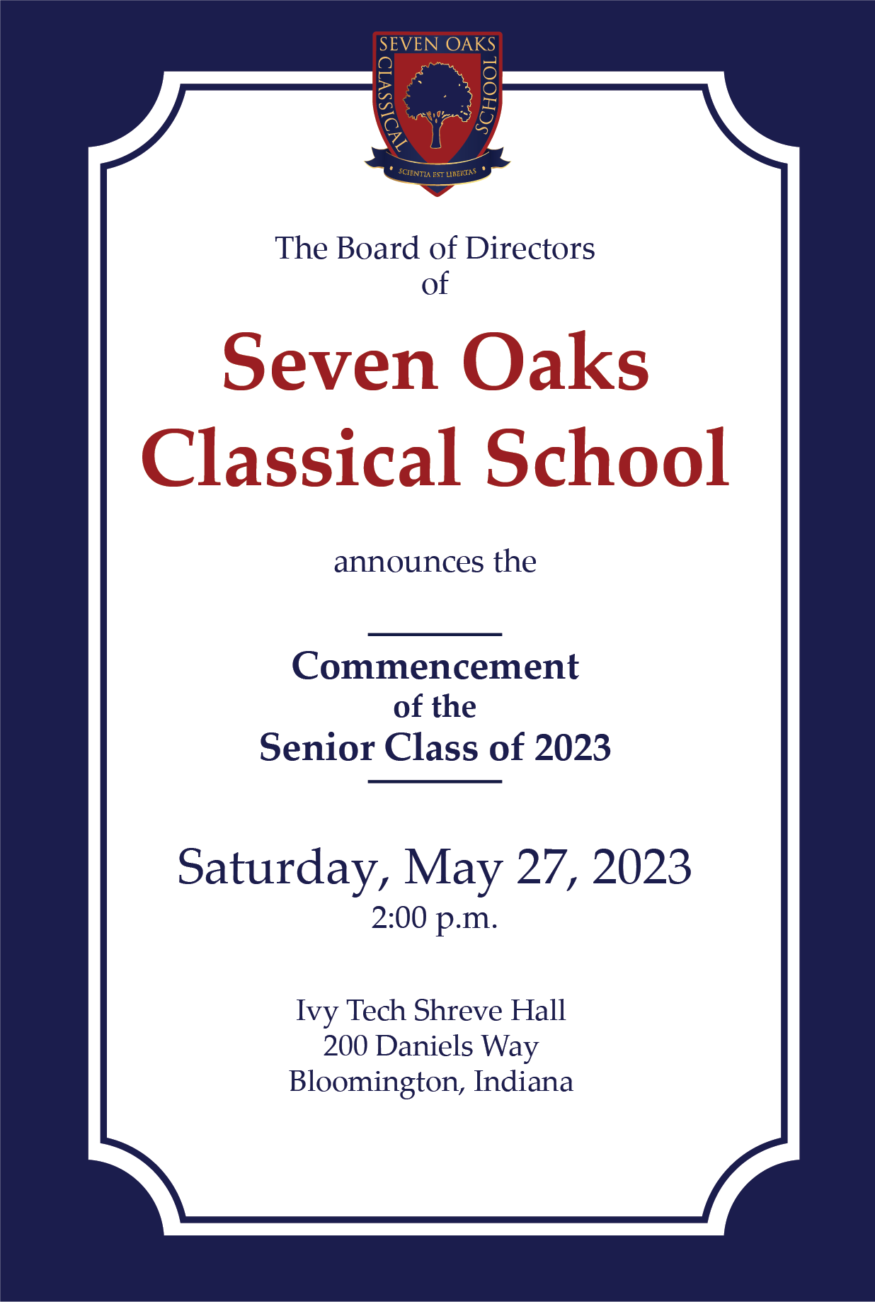 Calendar — Seven Oaks Classical School