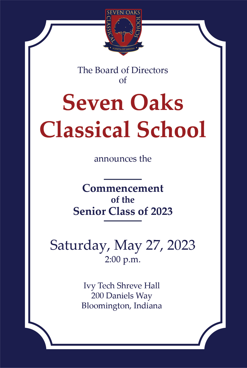 Calendar — Seven Oaks Classical School
