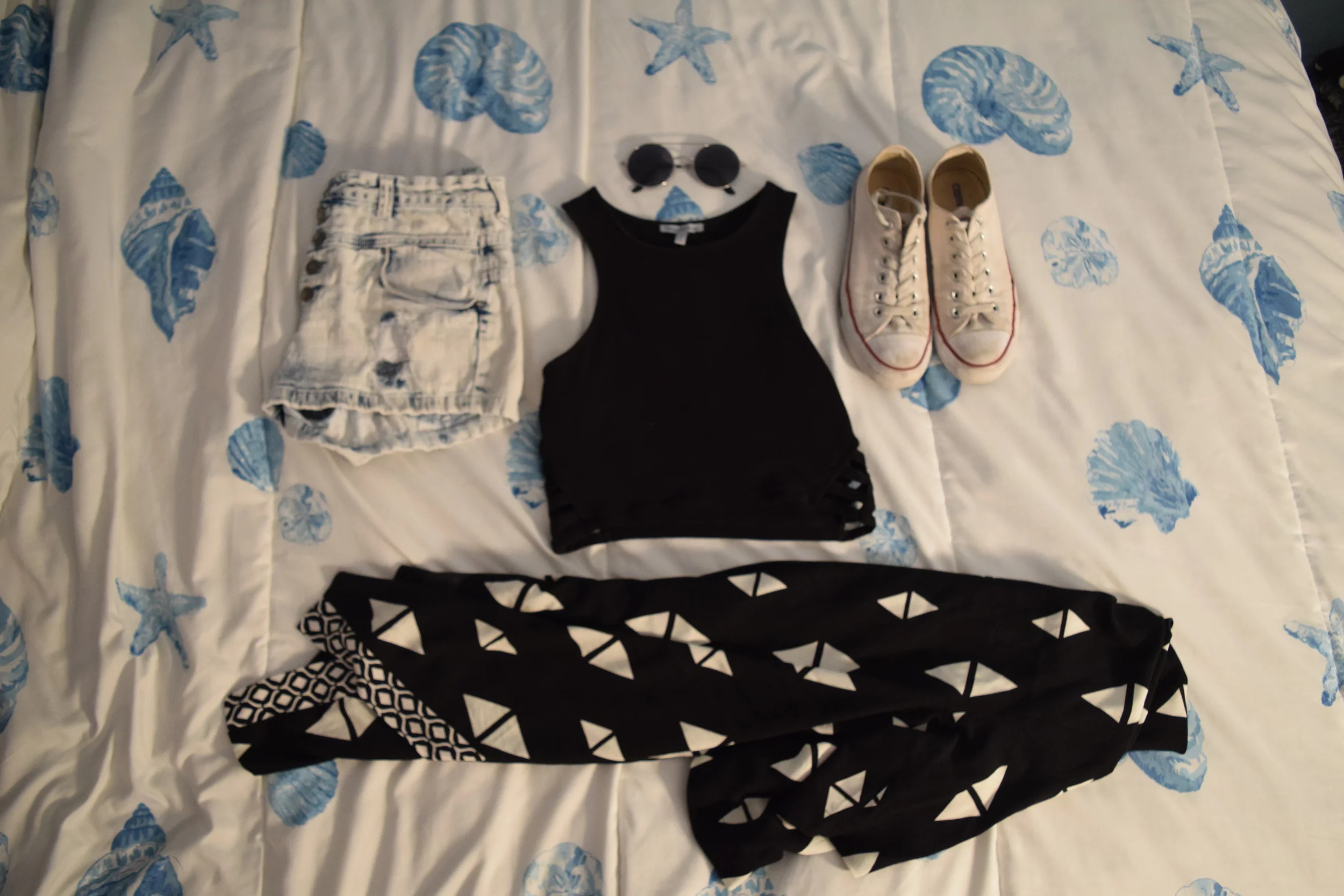 Kimono . Shorts . Sneakers . Sunglasses (similar).