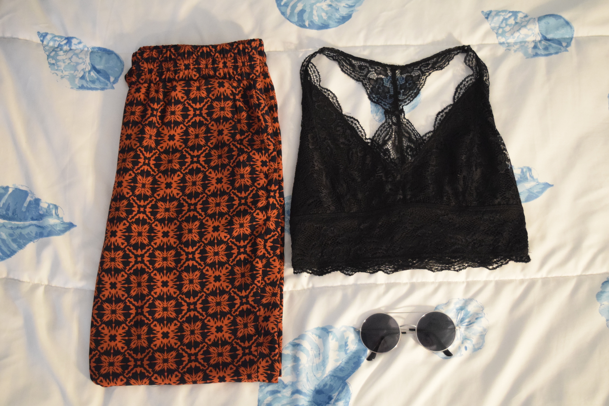 Bralette . Pants . Sunglasses (similar)