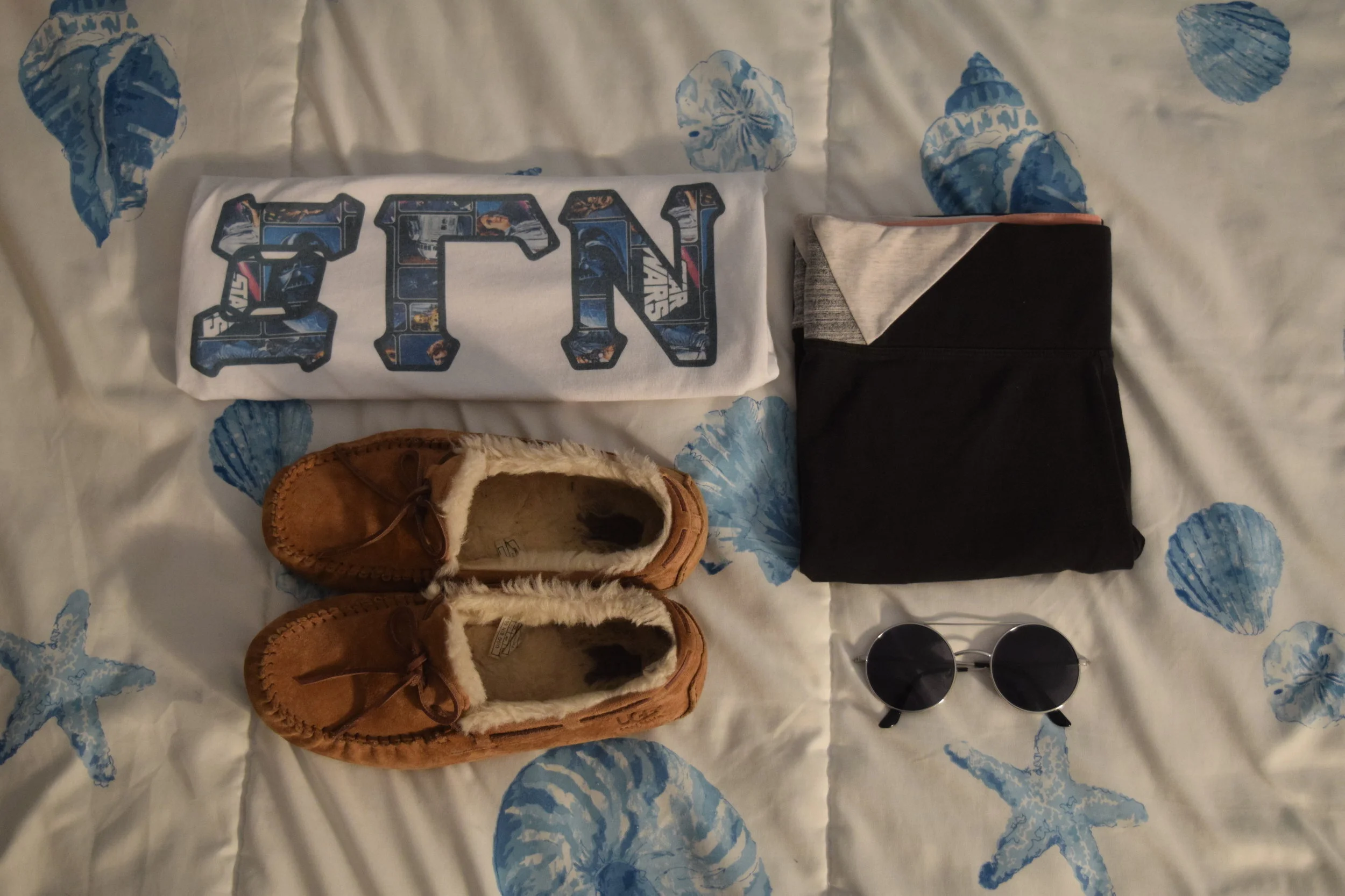 Shirt . Leggings (similar). Moccasins . Sunglasses (similar).
