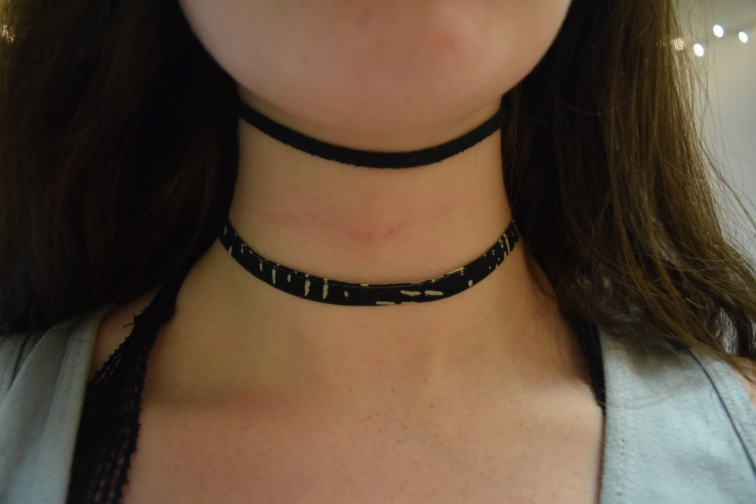I scratched between my chokers right before I took this photo oops
