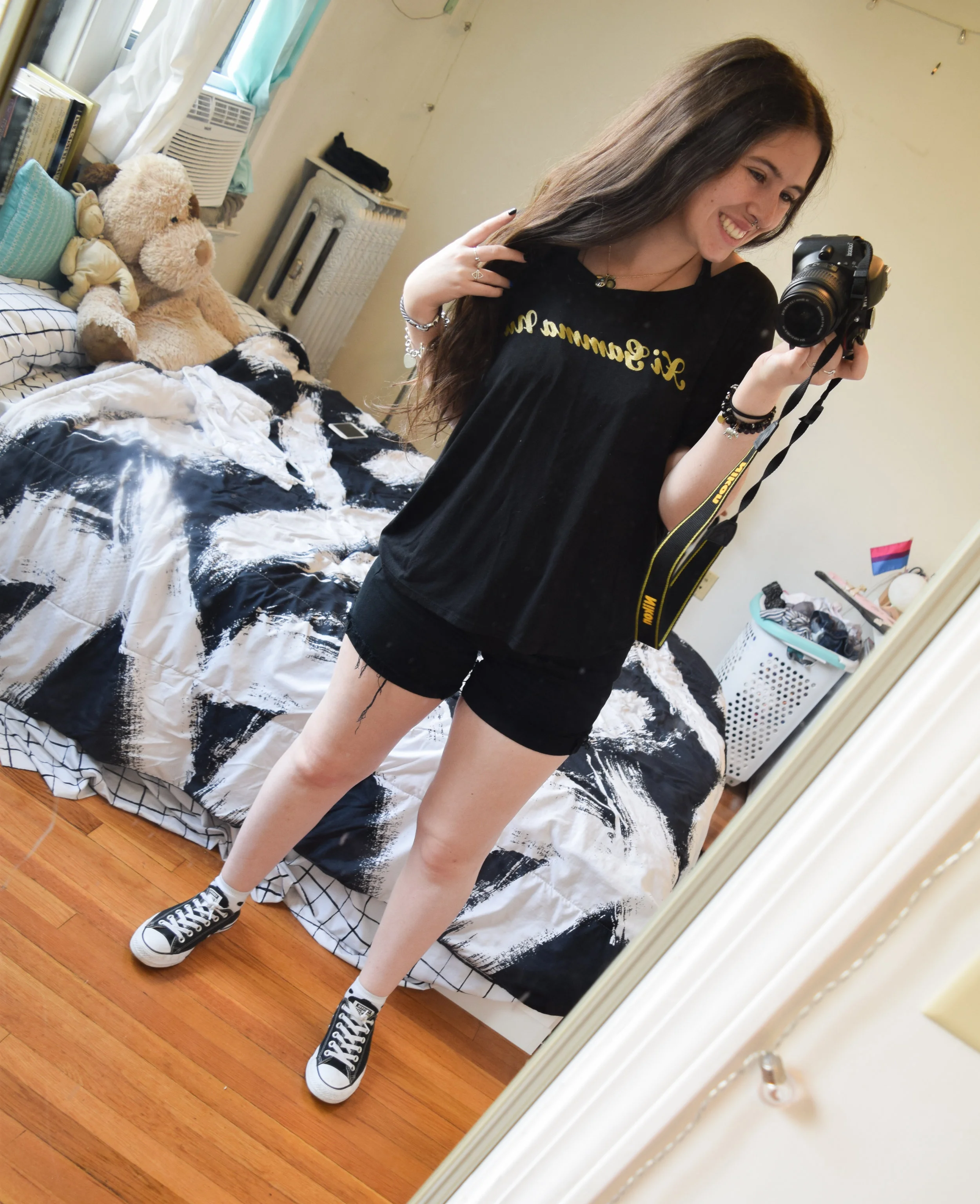 sororityshirtblackdenimmidishortsconversetheclunkster.jpg