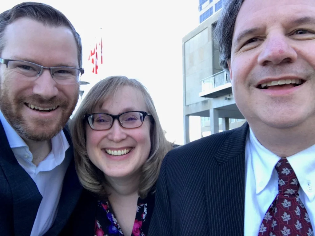 Joseph Devaney, Margaret Paproski and Hugh Neilson are getting ready to enter Budget Lock-up. Ready to roll!
