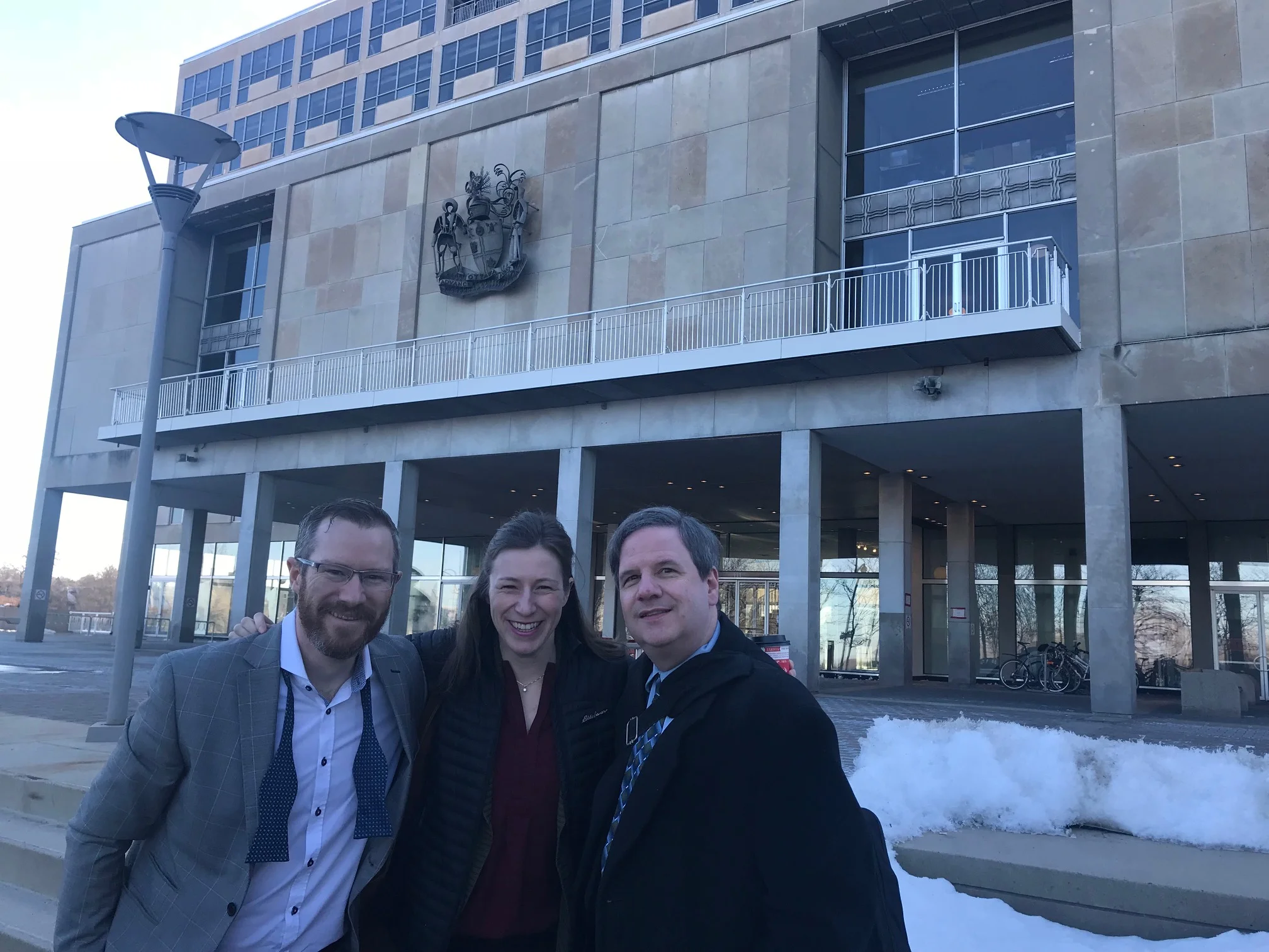 Joseph Devaney, Caitlin Butler and Hugh Neilson are getting ready to enter Budget Lock-up.