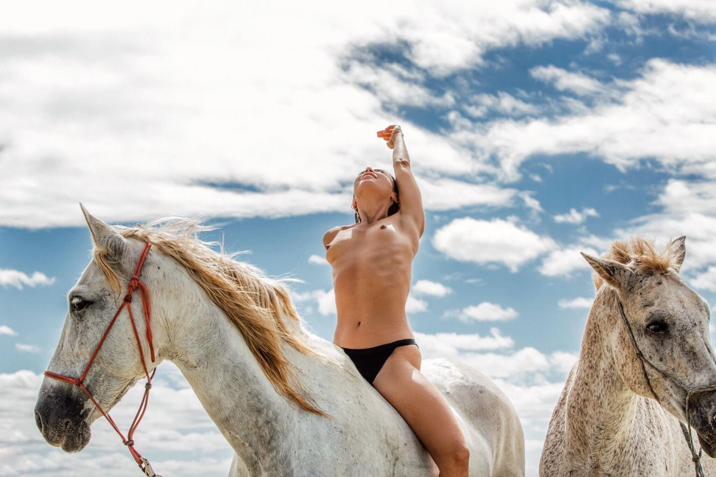 Sally Mustang, the Horses and the Sea