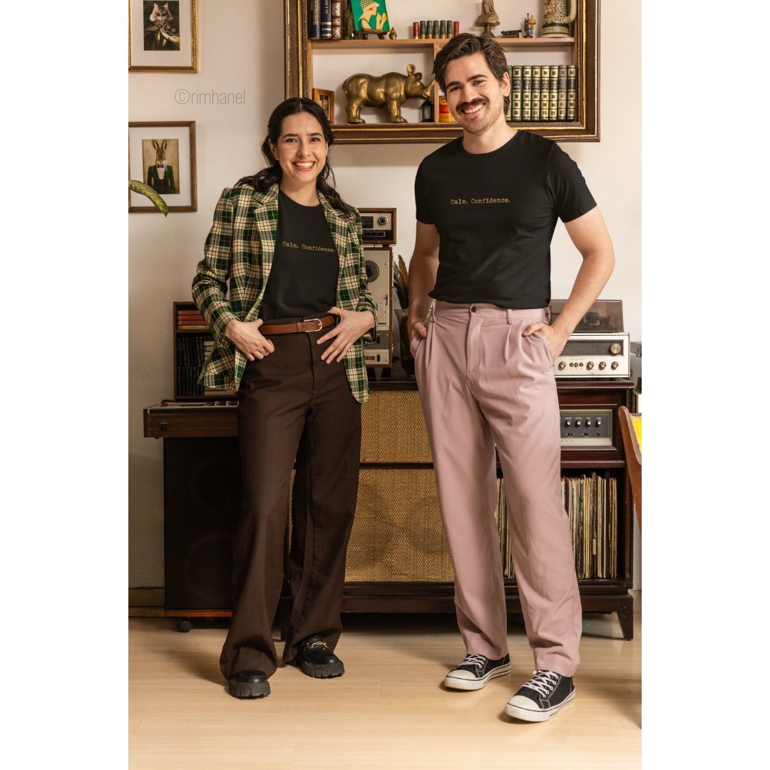 Calm Confidence Unisex Black Mindset Reminder T-shirt