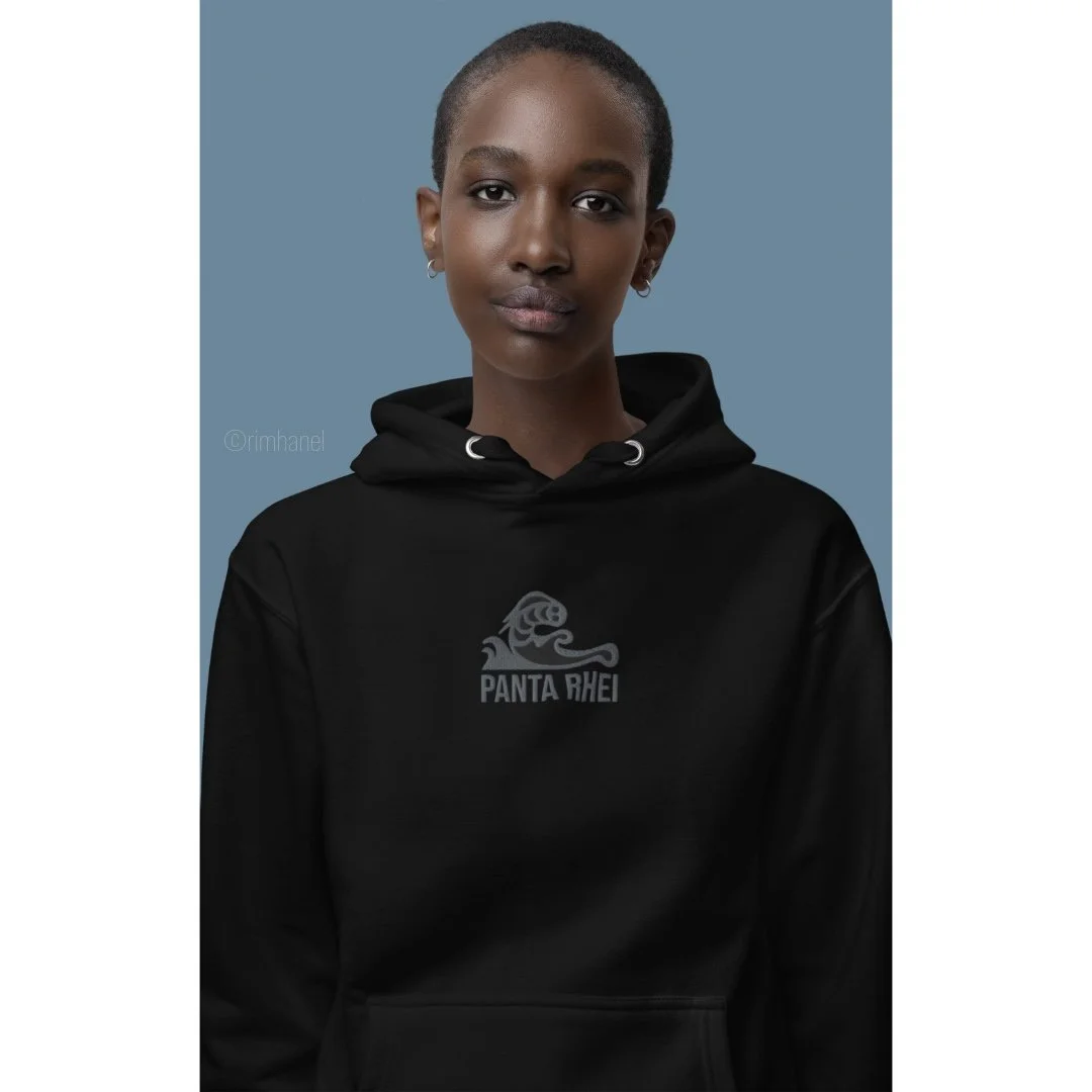 Panta Rhei Unisex Black Comfy Hoodie