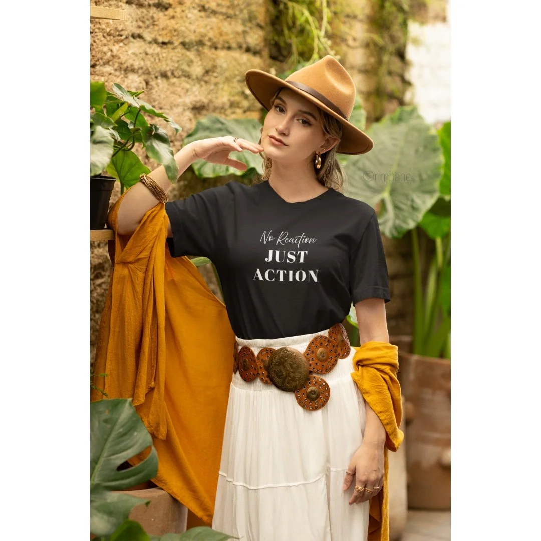 Just Action Motivational Mindset Unisex Black T-shirt 