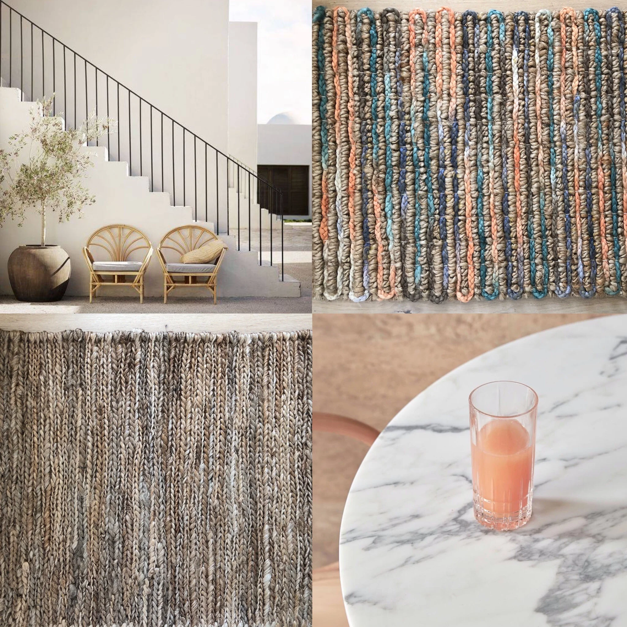natural and textured - handwoven rugs in hemp, jute and african grass - enquire about our custom lead times