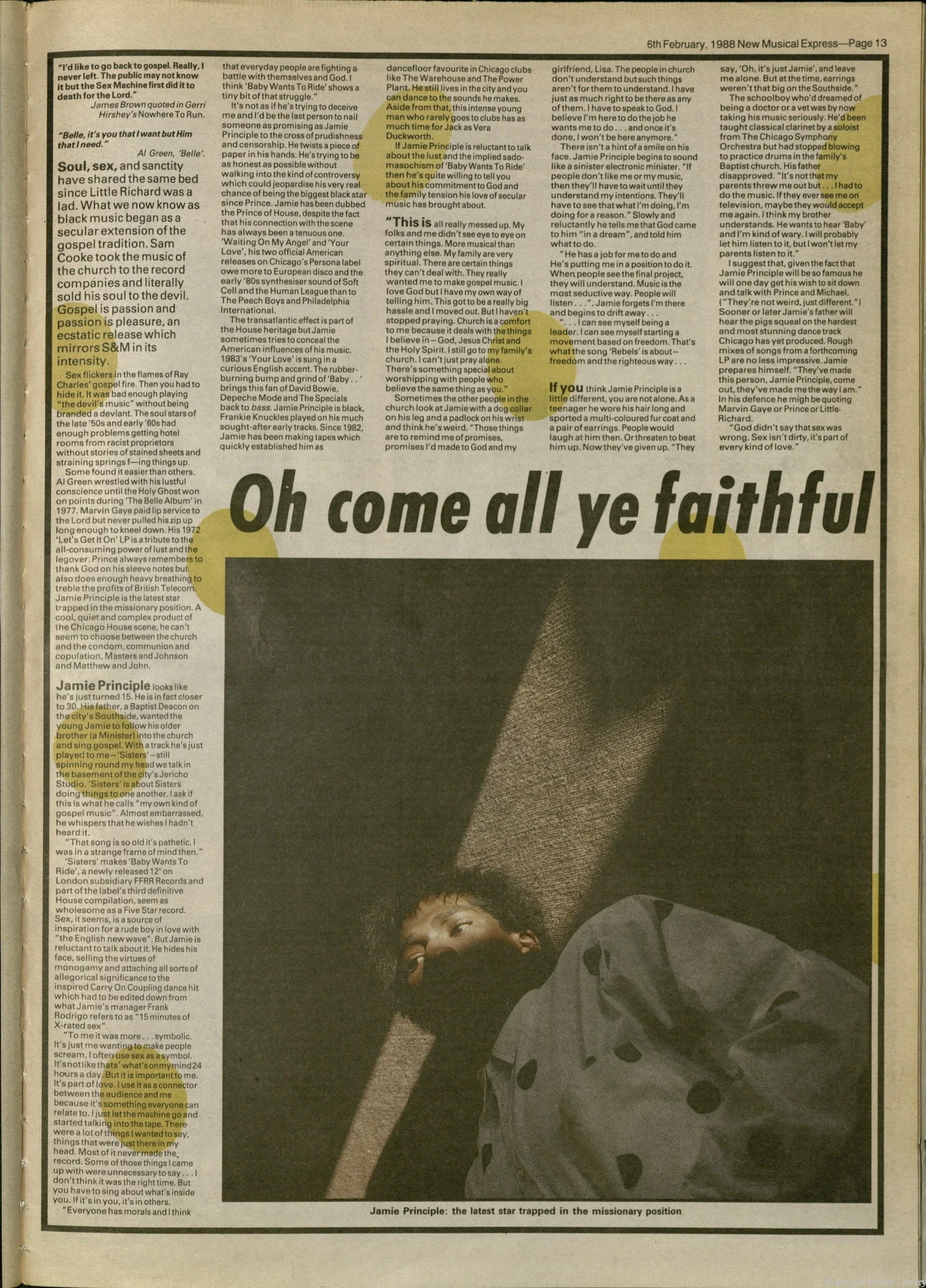 from New Musical Express. 6th February 1988