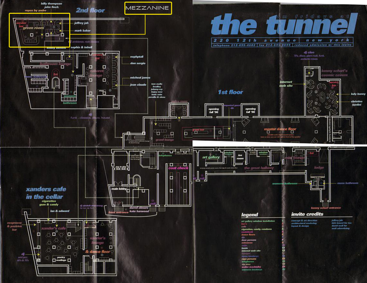 Floor plan of the NYC's The Tunnel.
