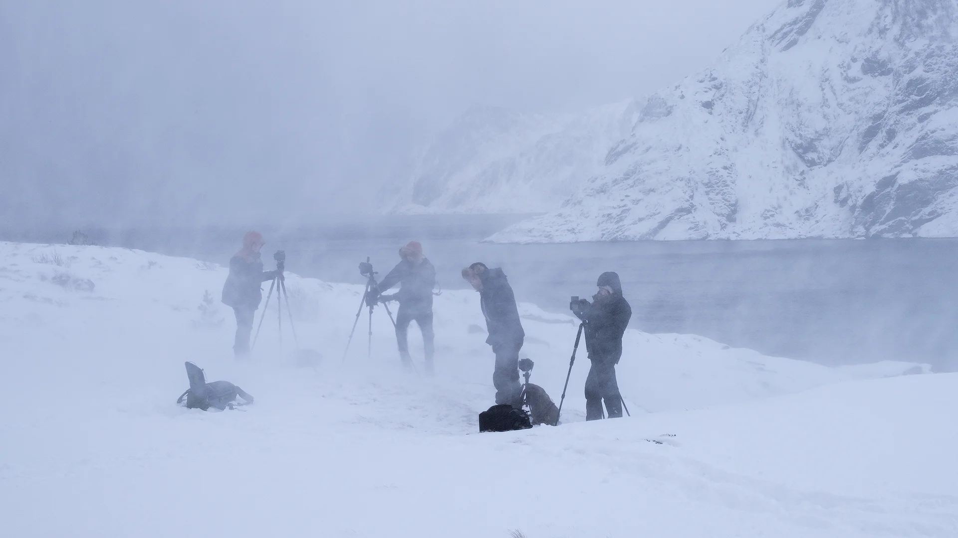 Sneeuwstorm in het dorpje A