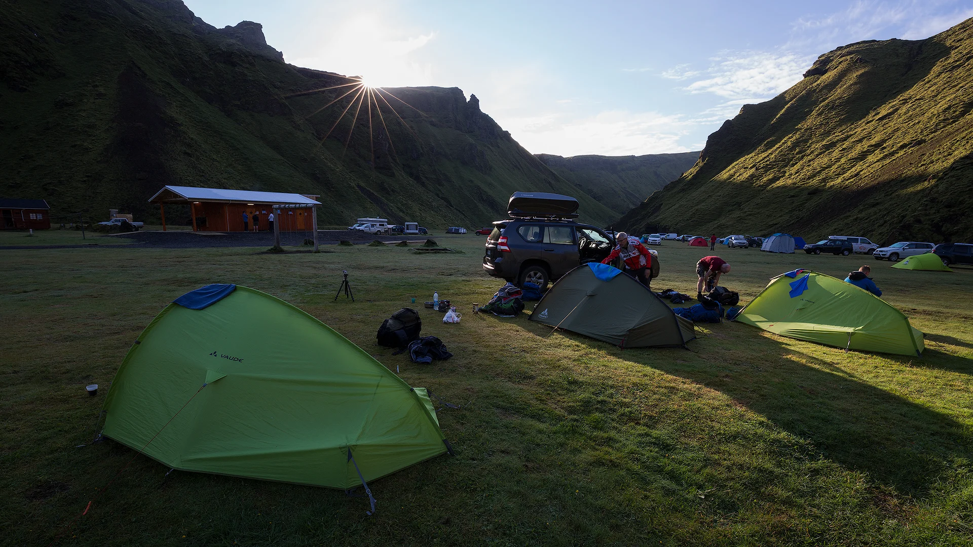 'S morgens op de camping
