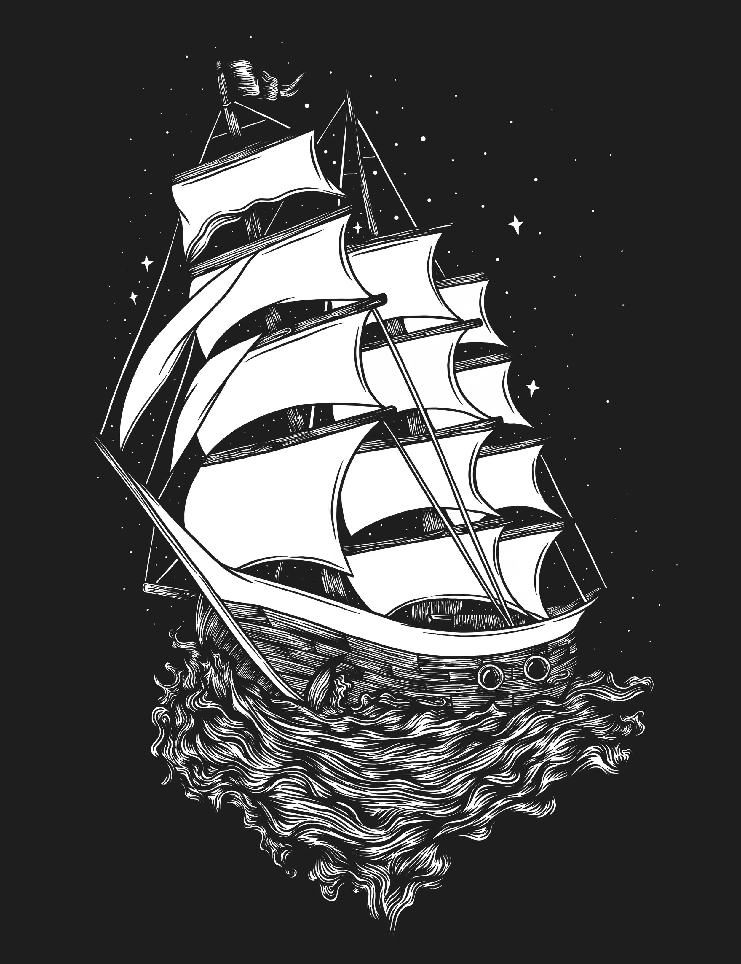 Clipper Ship One Color