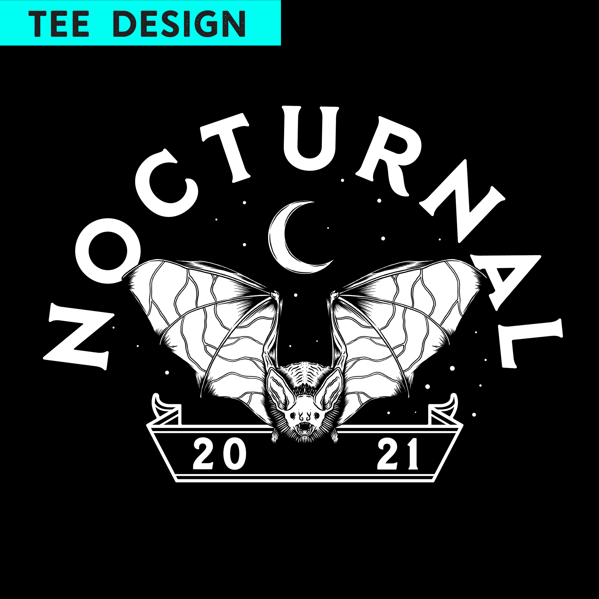Nocturnal Bat Custom Tee Design