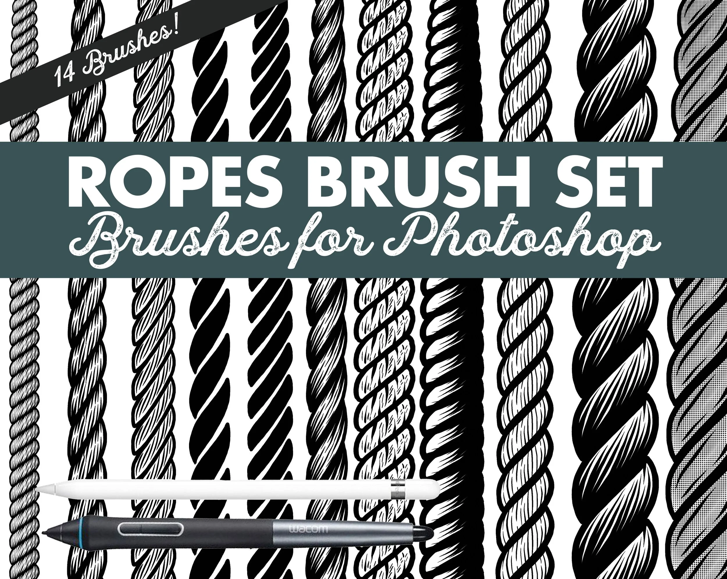 Ropes, Braids, and Chains Photoshop Brush Set