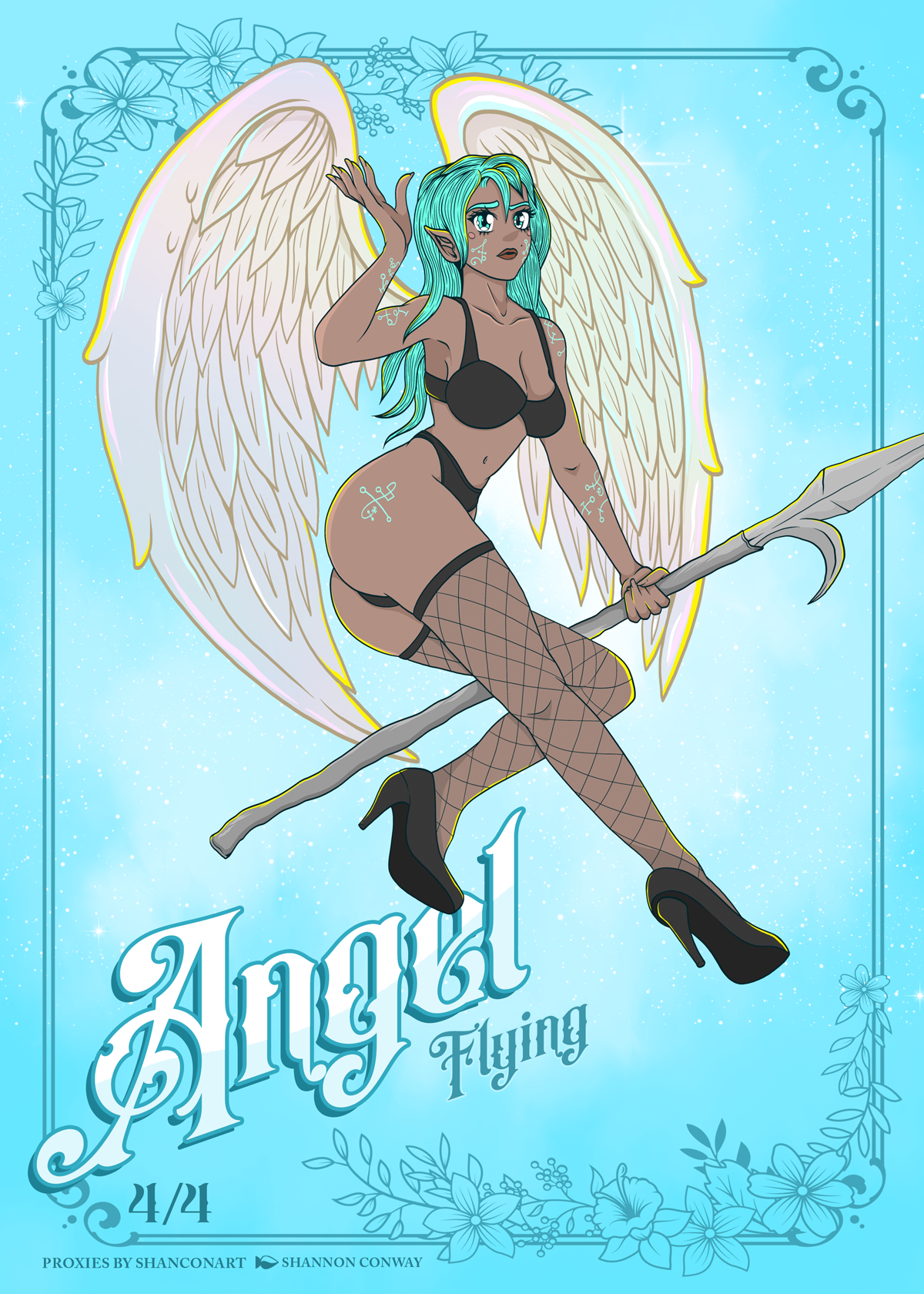 Angel Token 4/4 with Flying Magic The Gathering Proxy (Copy)