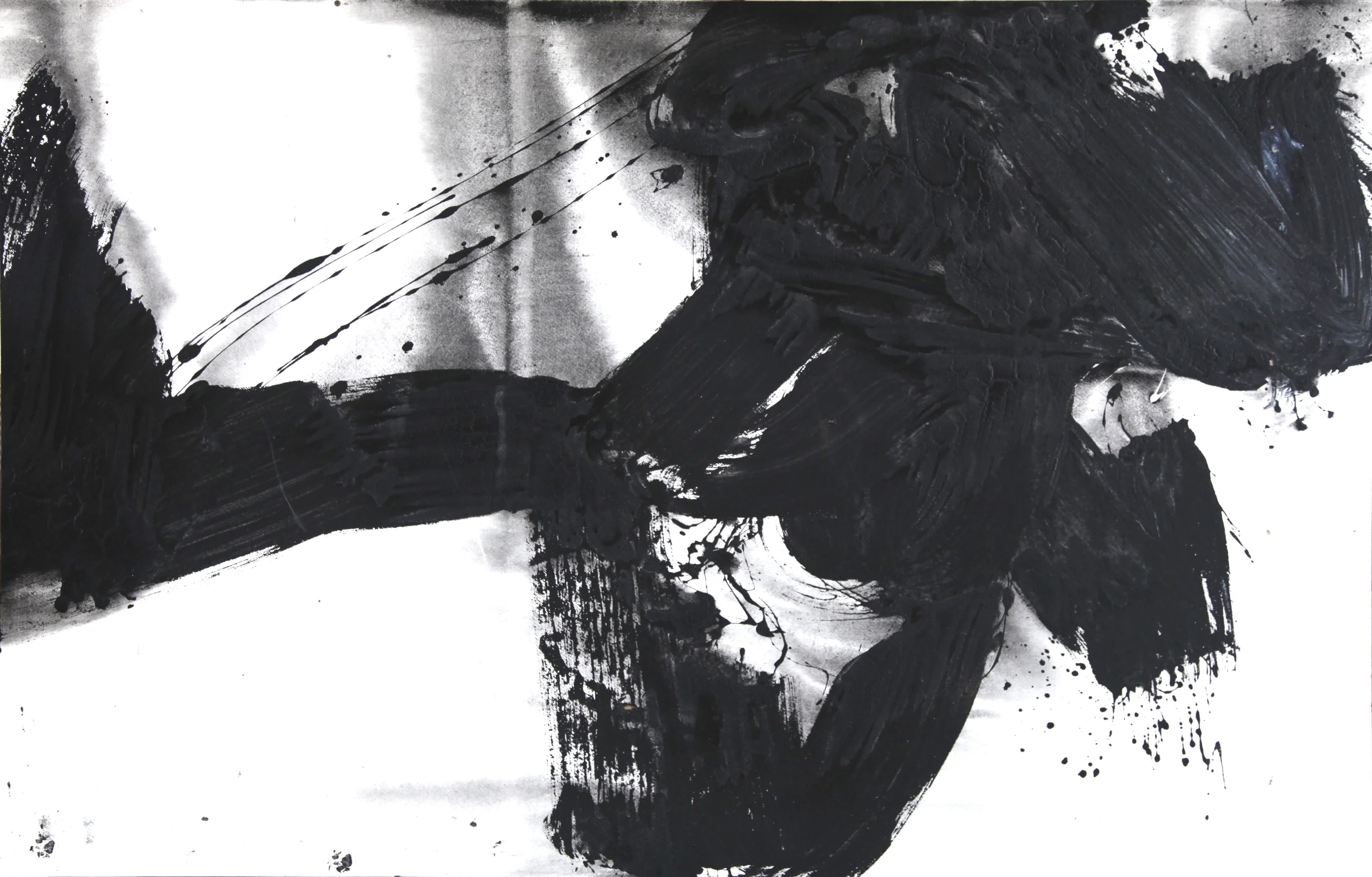 Black sign. Acrylic on hardboard. 240x120 cm.