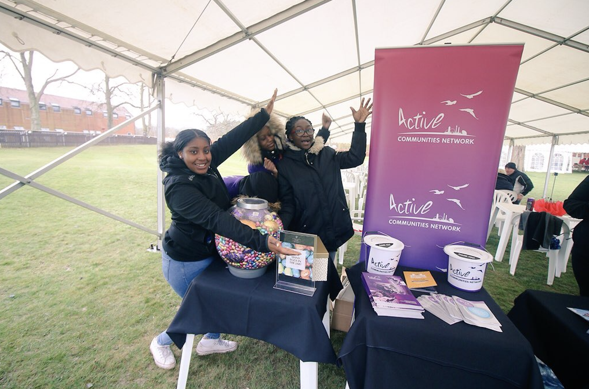 Social Action group - Girlhood Active help fundraise at Lingfield Park