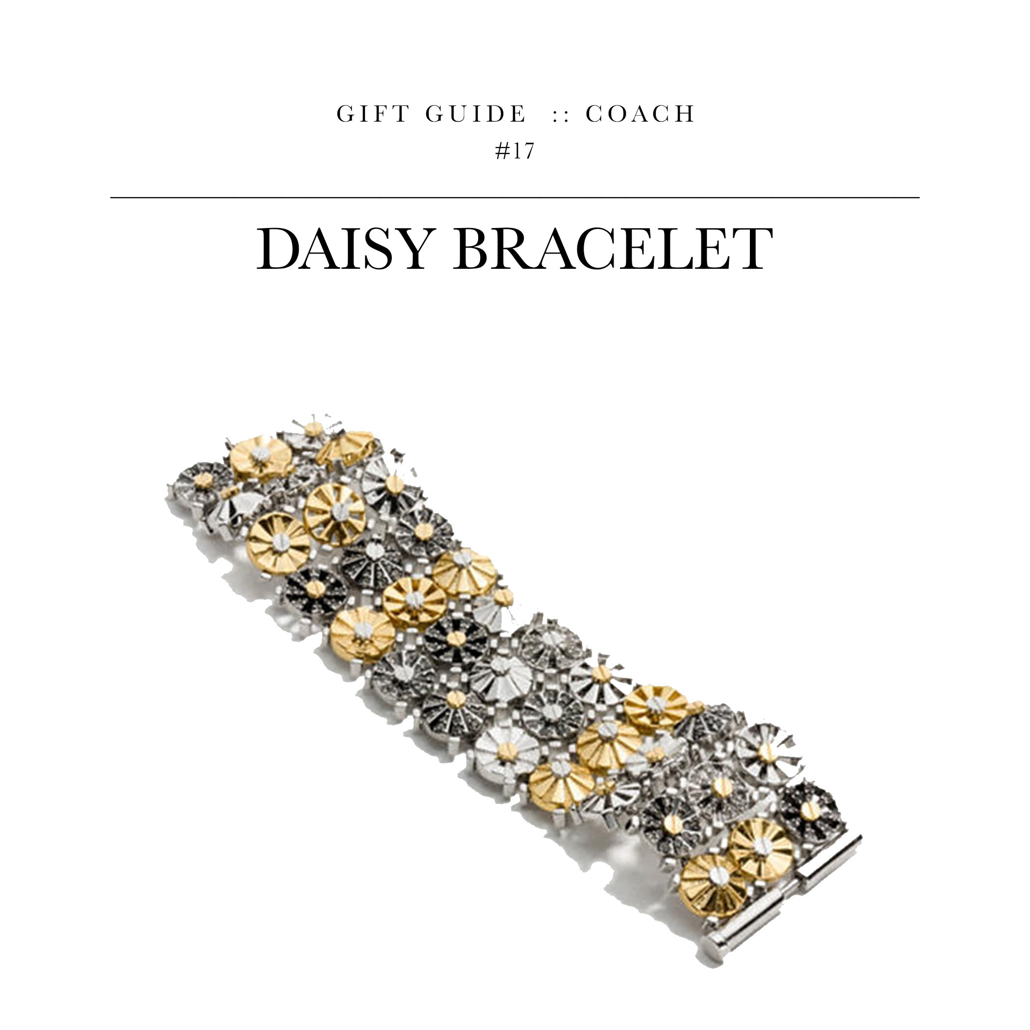 Daisy Bracelet via Coach // A solid option if you’re set on getting a piece of jewelry.