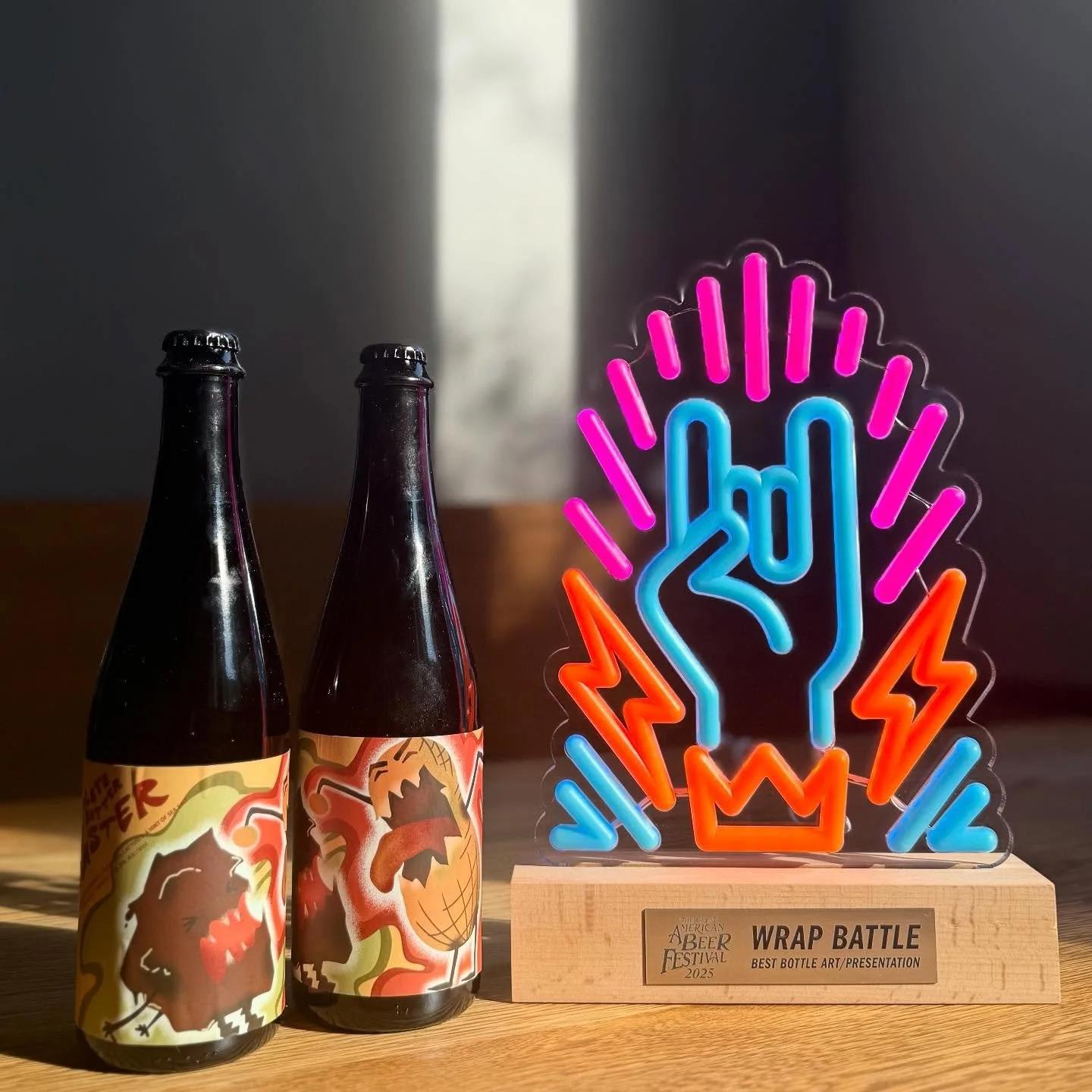 We wanted to take the time to highlight another award we won this past weekend at the Great American Beer Festival. During the awards ceremony, they gave a ‘Wrap Battle’ award for the best can label and one for the best bottle label. Out