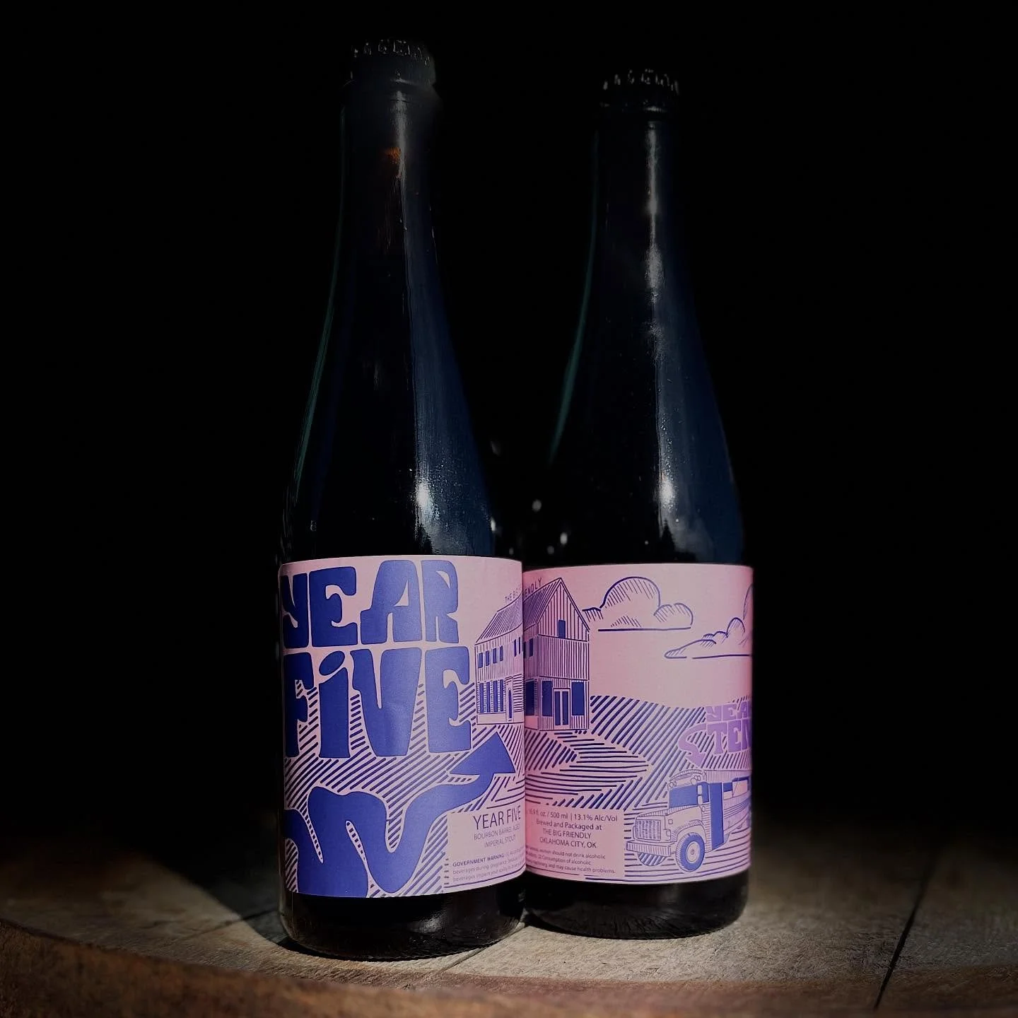 YEAR FIVE will be released tomorrow along with FIVE other beers. 

YEAR FIVE is a Bourbon Barrel Aged Imperial Stout that was aged in Buffalo Trace barrels.

Come hang with us when you&rsquo;re out and about!
-
Artwork by the fantastic @curb.designs.