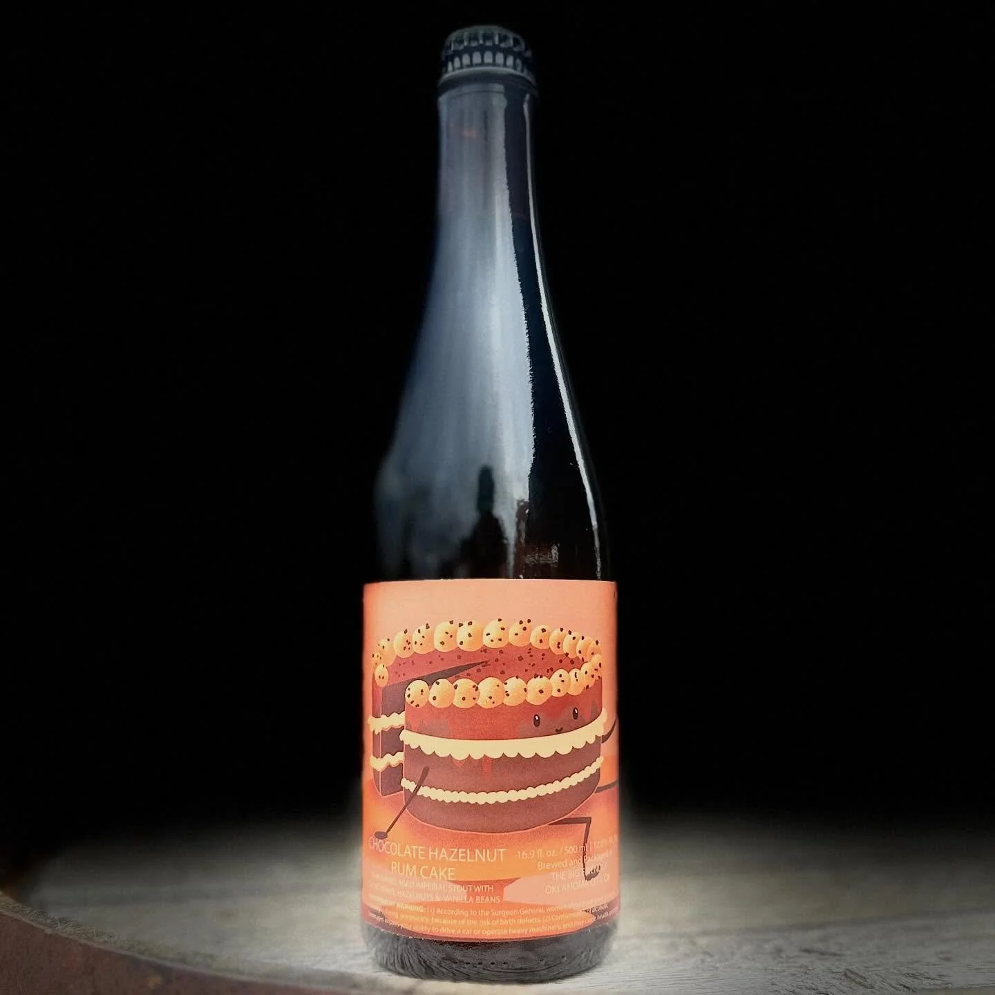 Today we are releasing CHOCOLATE HAZELNUT RUM CAKE.

CHOCOLATE HAZELNUT RUM CAKE is a Rum Barrel Aged Imperial Stout with Cacao Beans, Roasted Hazelnuts &amp; Vanilla Beans.

It will be available on draft or in bottles to go 
-
-
-
#drinkfriendly #OK