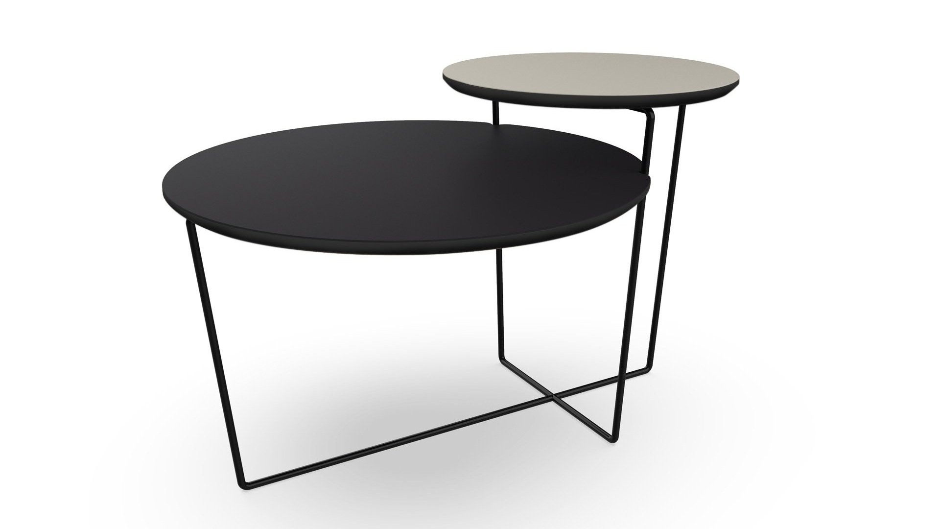 Rawside Wired Table Duo - RAL 9005 - Charcoal & Pebble