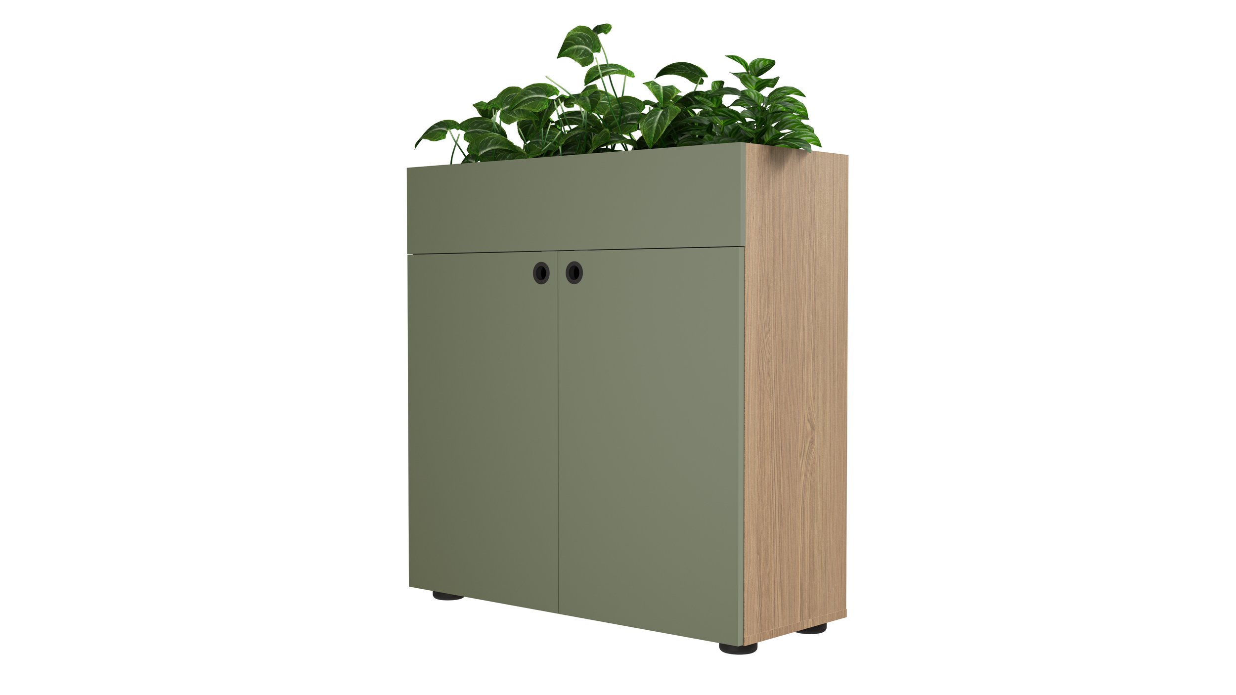 Rawside Work Storage with Planter - Sage