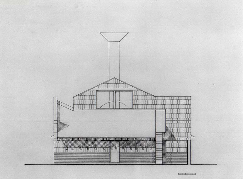 SCHEME IIIB, Front Elevation, east, pencil on vellum