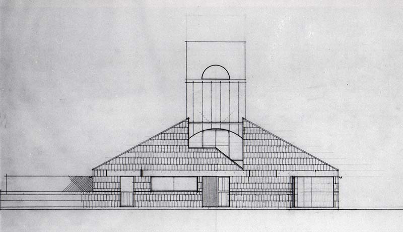 SCHEME IVB, Front Elevation, east, pencil on vellum