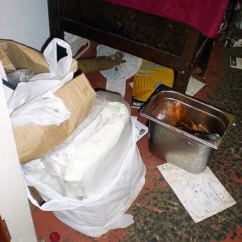 Food left in the office area
