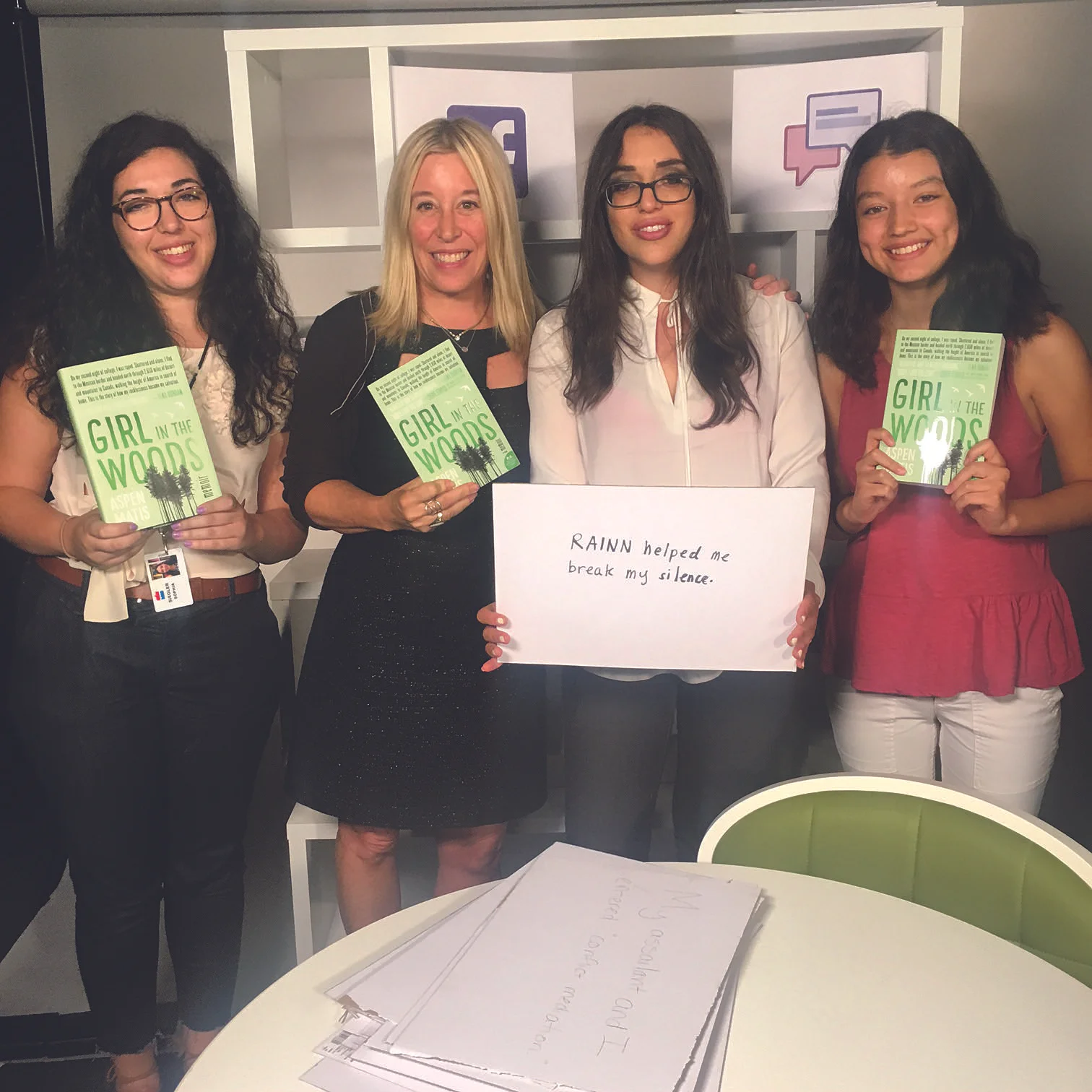 PHOTO COURTESY OF LI GOLDSTEIN Li Goldstein at Harper-Collins with a Fellow Intern, Harper-Collins VIce President, and Author.