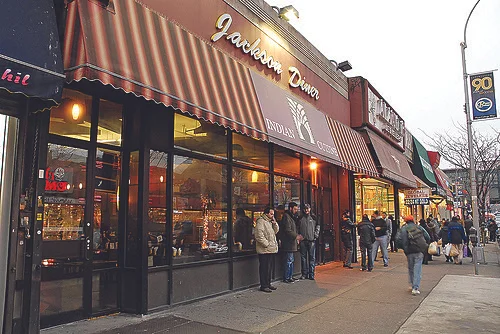 Photo courtesy of Maculalycuny Outside of Jackson Diner in NYC.