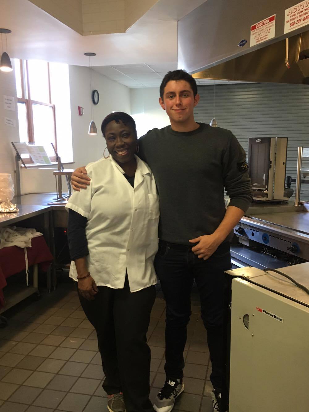 Photo Courtesy of Ross Krakower. Ms. Nicole and Ross Krakower in the Student Center Cafeteria. 