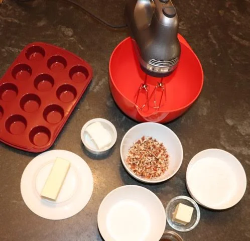 JOSETTE SIMPSON/RIVERDALE REVIEW Pecan tart and bread pudding ingredients. 