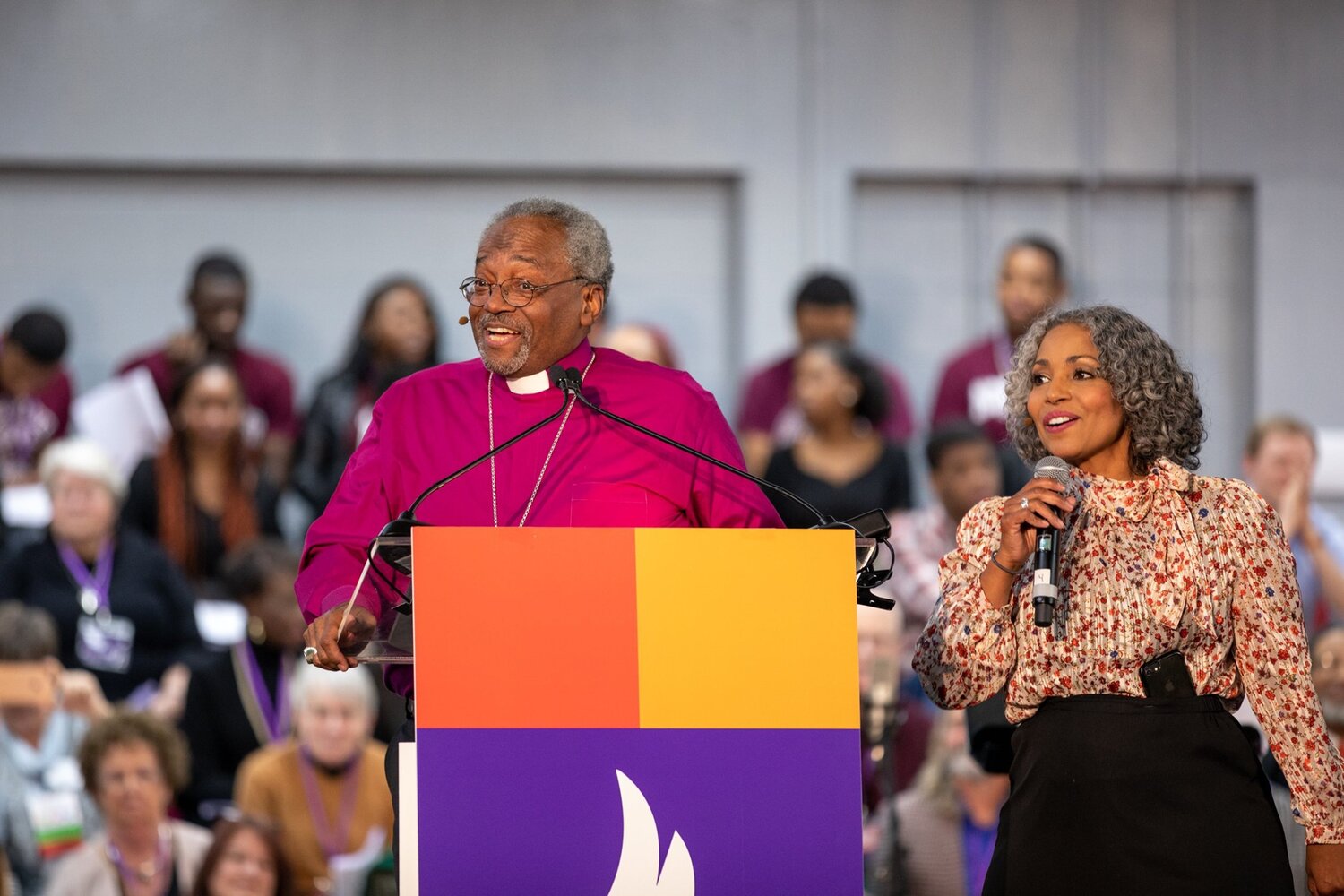 Presiding Bishop Michael Curry had the crowd rapt at attention throughout his sermon, one of many highlights of an engaging evening..