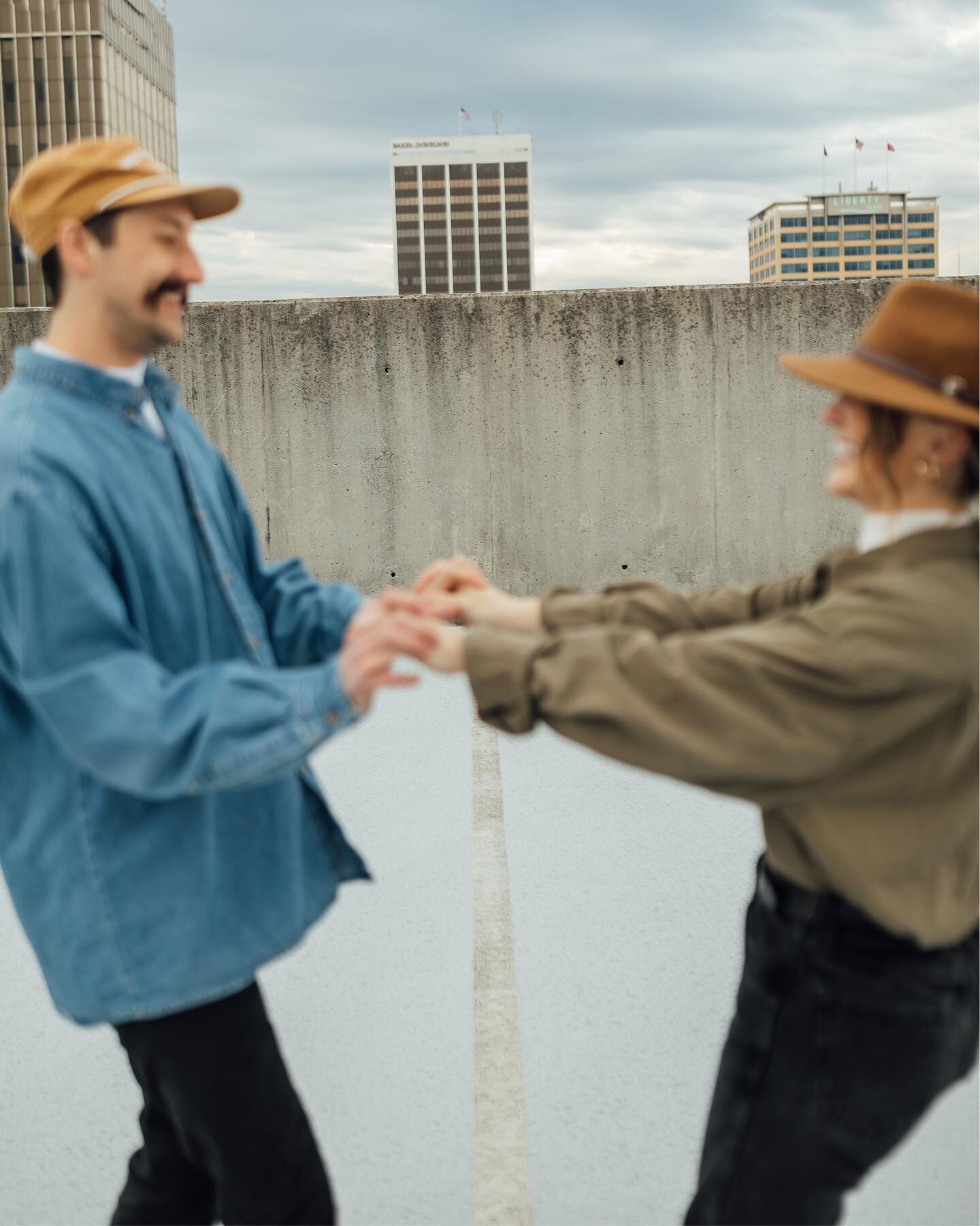 Vibing on the top of a parking garage last night with @bayspradling &amp; @tristonspradling 🤍
