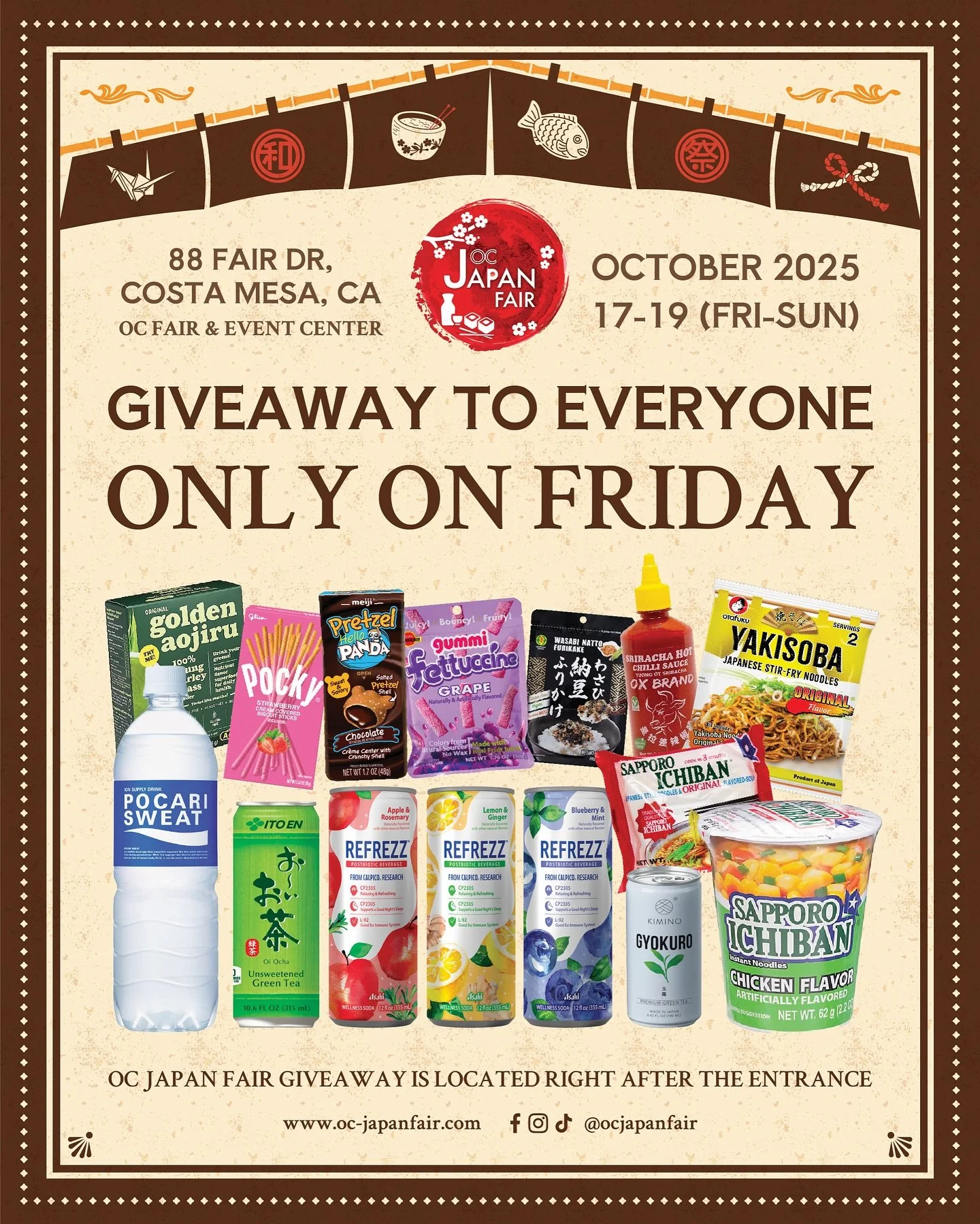 A lot of giveaways👀❤️ We are giving away drink, snacks, and much more (a huge thank you to our sponsors!) to EVERYONE on FRIDAY!✨

Getting giveaway is easy, 1) fill out survey at the entrance, 2) take a screenshot of confirmation page, and 3) go to 