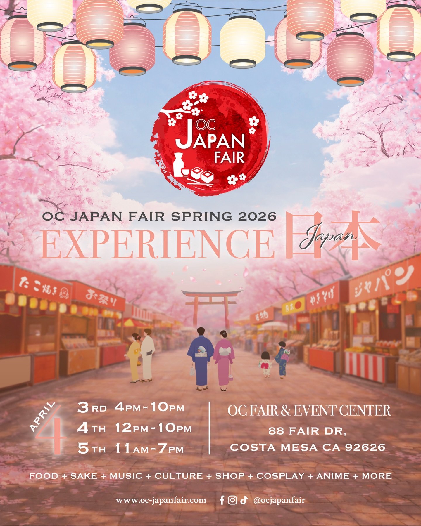 Mark your calendar! Celebrate Japanese culture all in one place on April 3-5, 2026🇯🇵

🍣 65 food vendors from Japan and more
🍶 Sake Tasting from more than 40 brands 
🪭 190+ vendors to shop traditional, anime merch + more
🎤 Three stages for enter