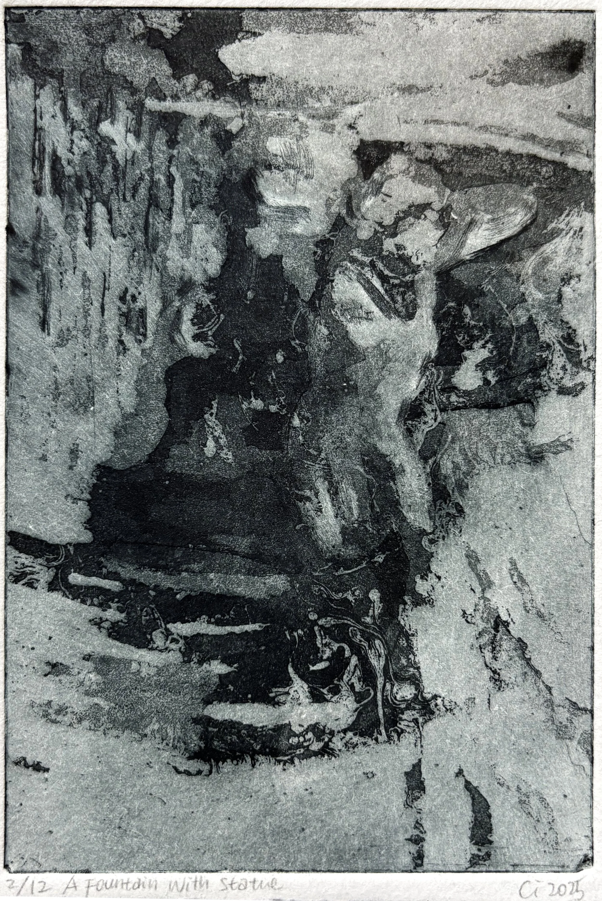 a fountain with statue