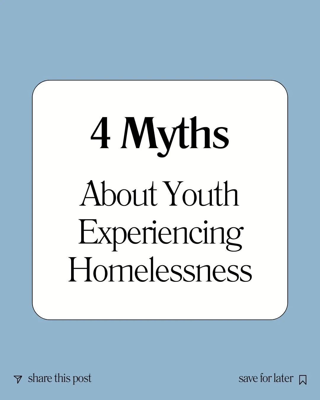 Today, we're going to look at a few misconceptions surrounding youth experiencing homelessness.  Our mission at The Cove is to eliminate youth experiencing homelessness in the heart of Texas region, and the first step is to educate ourselves about th