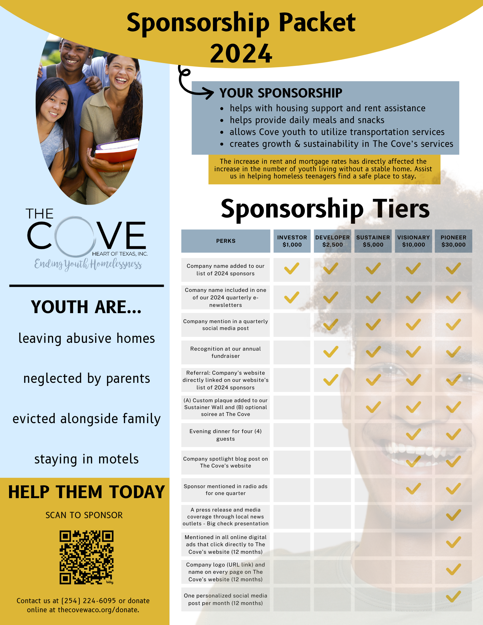 Spons Packet Sponsorship — The Cove Waco | Ending Youth Homelessness