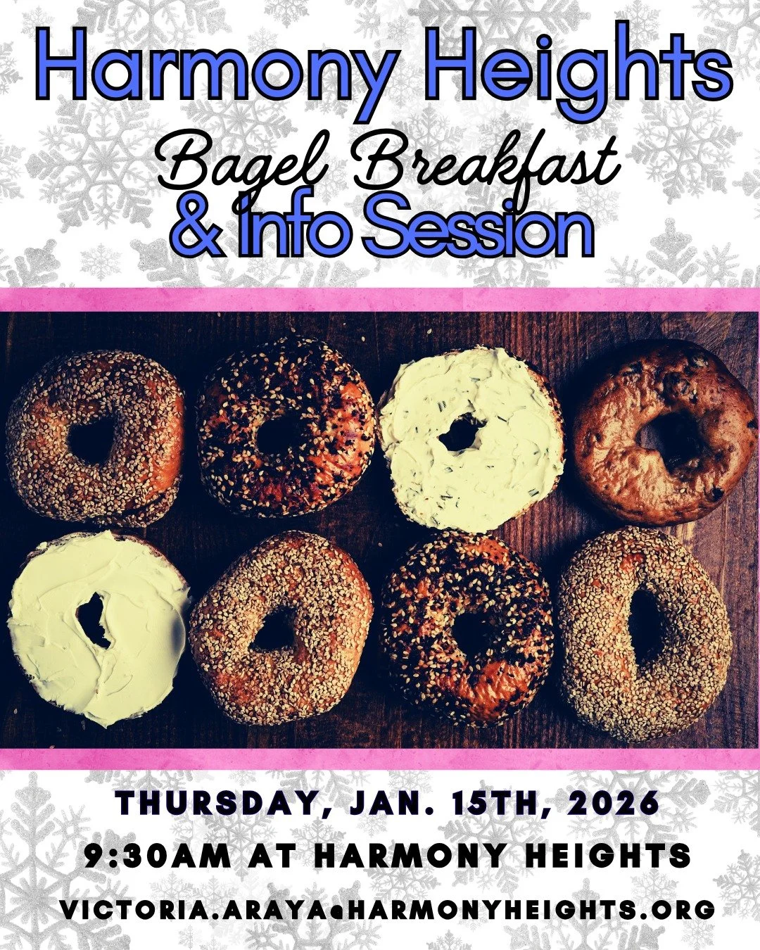 Join Us for Our January Information Session!

Looking to learn more about how Harmony Heights supports teen girls struggling with anxiety, depression, trauma, and school refusal?

 Don&rsquo;t miss our Bagel Breakfast &amp; Info Session&mdash;a chanc
