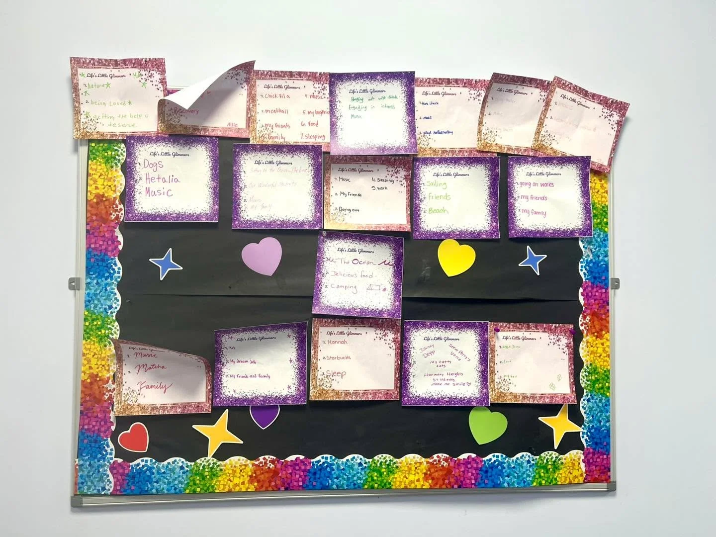 At Harmony Heights, our clinical team recently collaborated with students to create a beautiful new bulletin board focused on &ldquo;Life&rsquo;s Little Glimmers&rdquo; &mdash; those everyday moments that spark joy, gratitude, calm, or a sense of saf