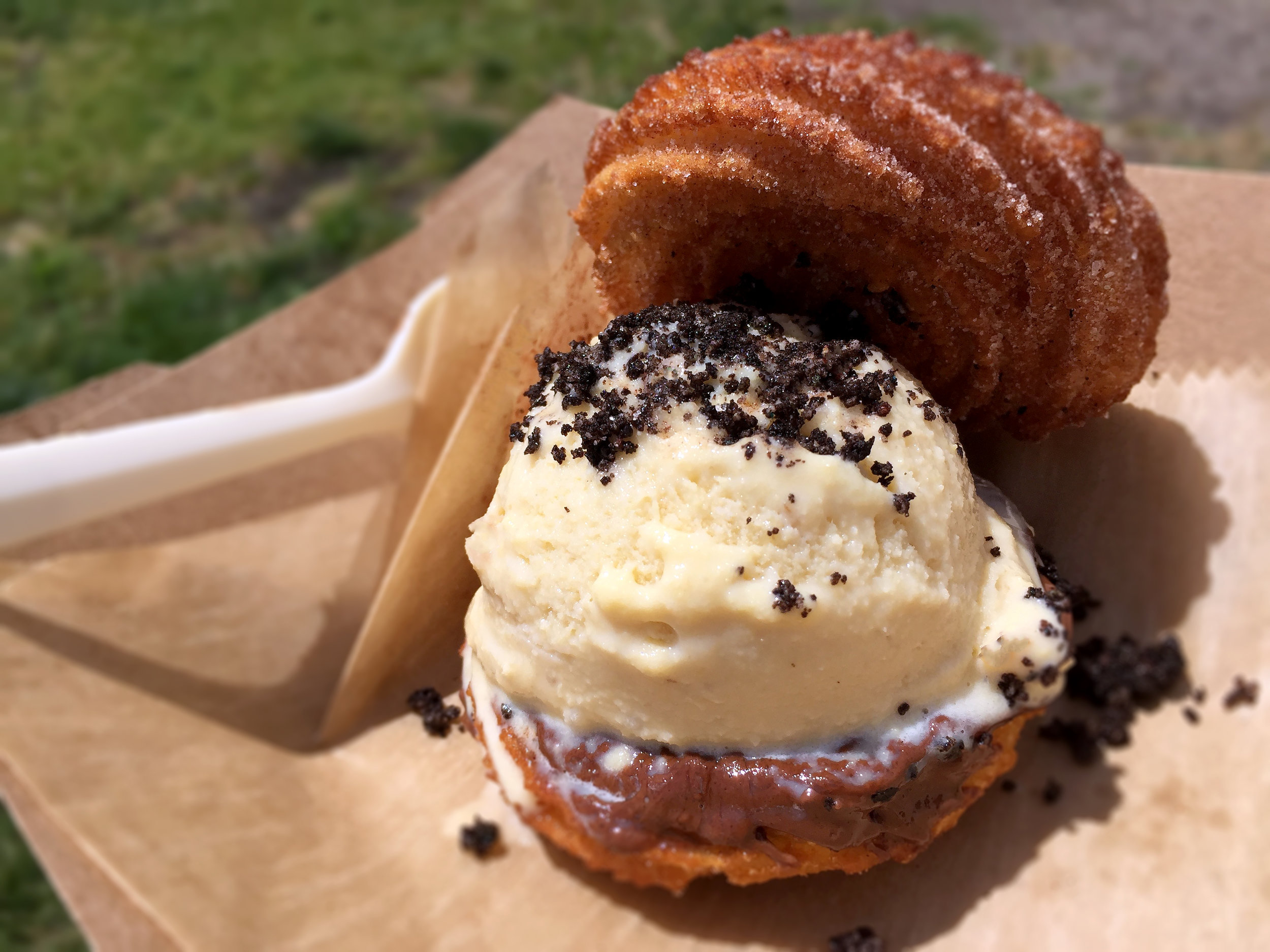 Photo Credit: Anna Bryant Churro one metro ride away from having this ice cream sandwich. Watch this vendor pump out the churros right in front of you while you wait.