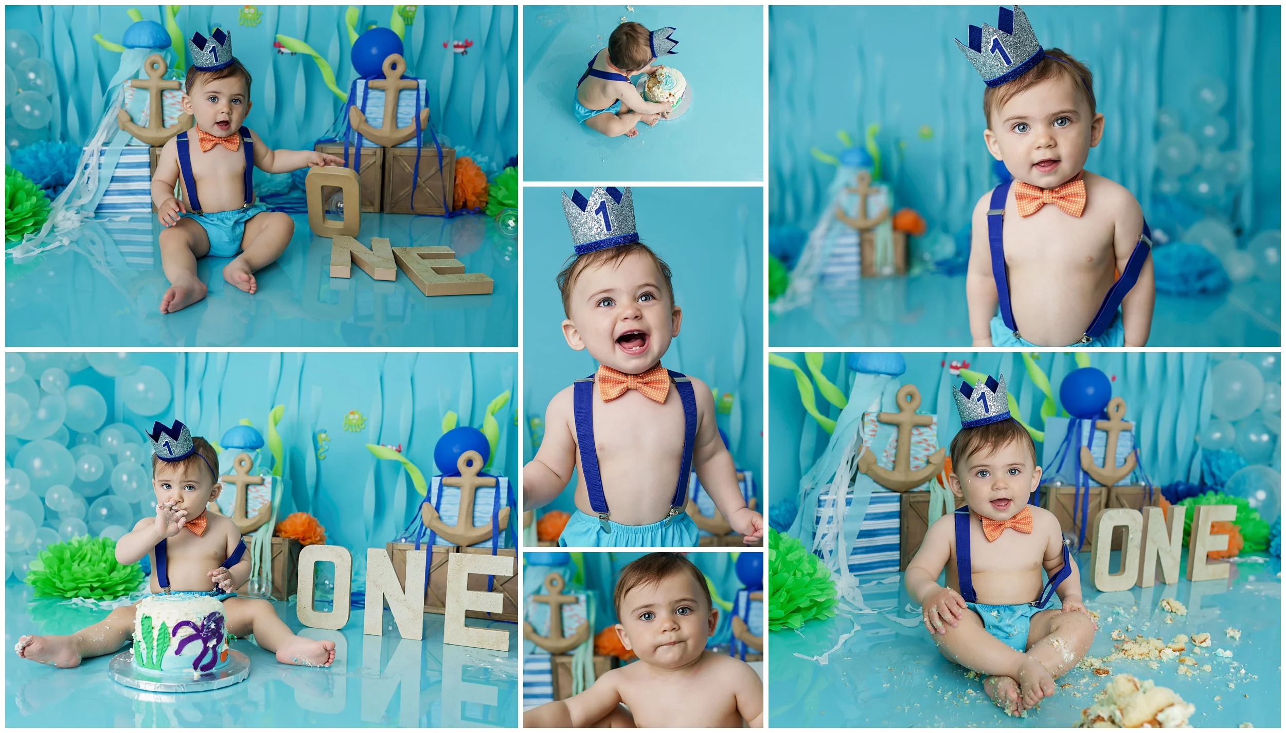Staten Island Baby Photographer And Liam S Under The Sea Cake Smash Pink Ninja Photography