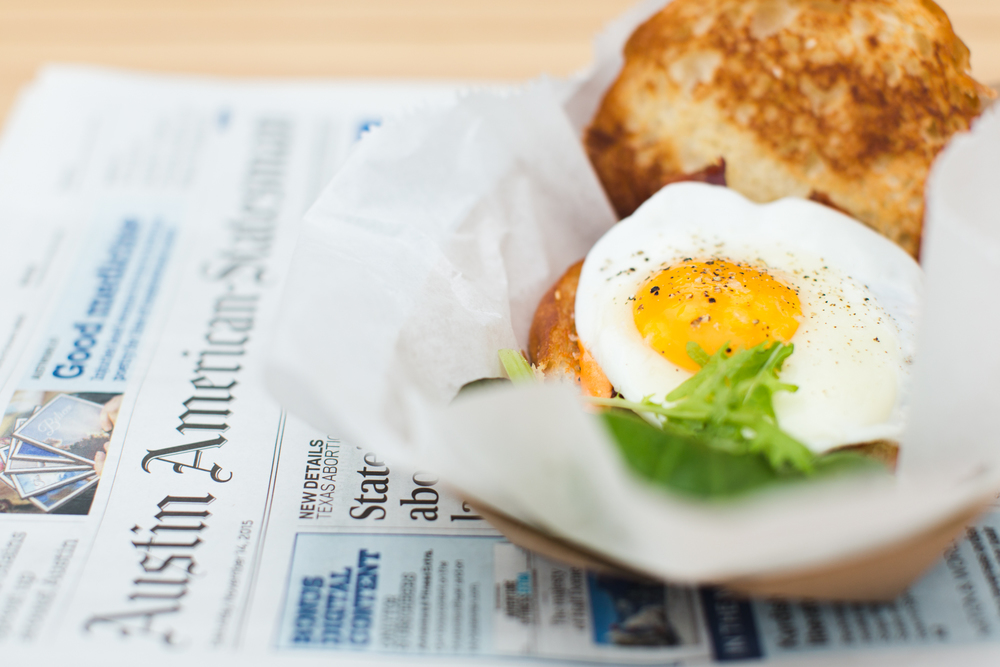 Paperboy's sausage & egg sandwich