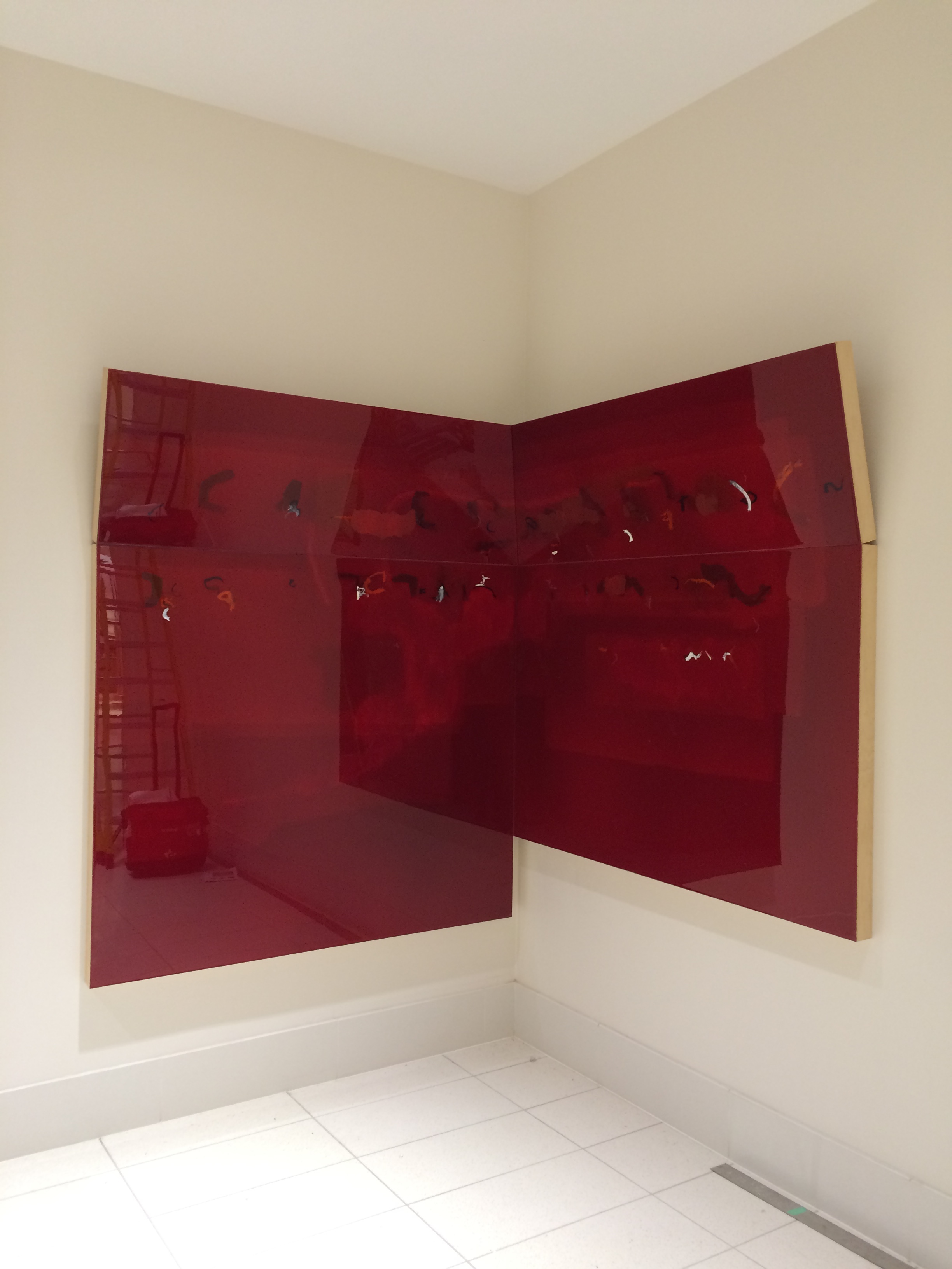 A109.58 (Corner Painting #2), 2014, Resin, acrylic and oil stick on panel, 72" x 120"